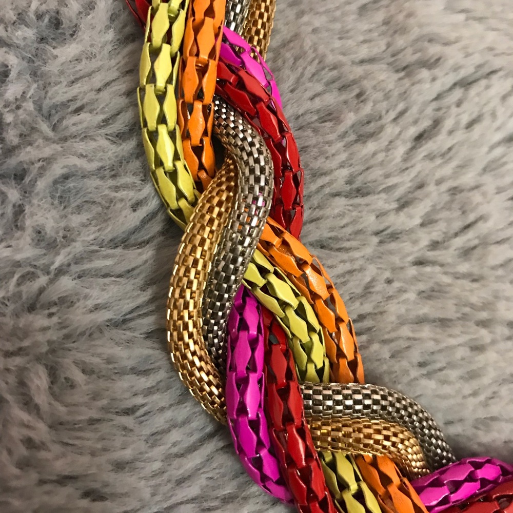 Braided Rope Chain Statement Necklace unique! - Picture 3 of 3